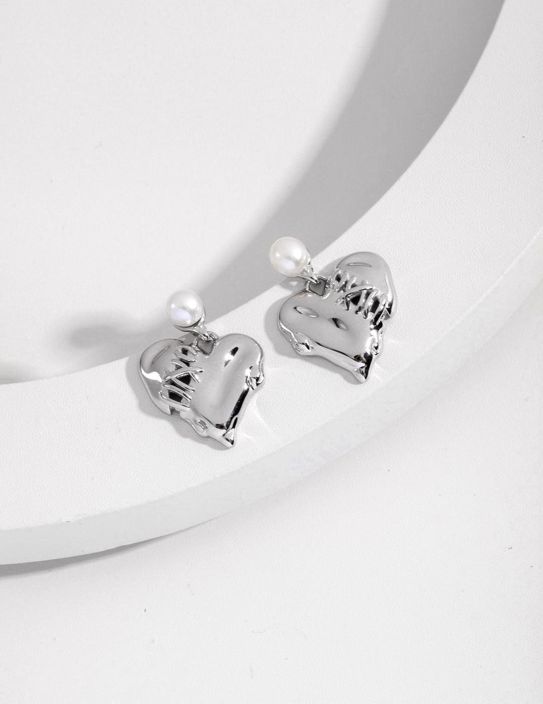 Stitched Heart Necklace & Earrings - DuoerJewels