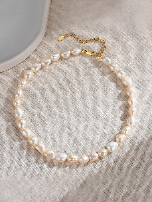 Gloden Pearl Necklace - DuoerJewels