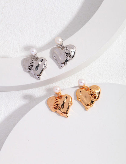 Stitched Heart Necklace & Earrings - DuoerJewels